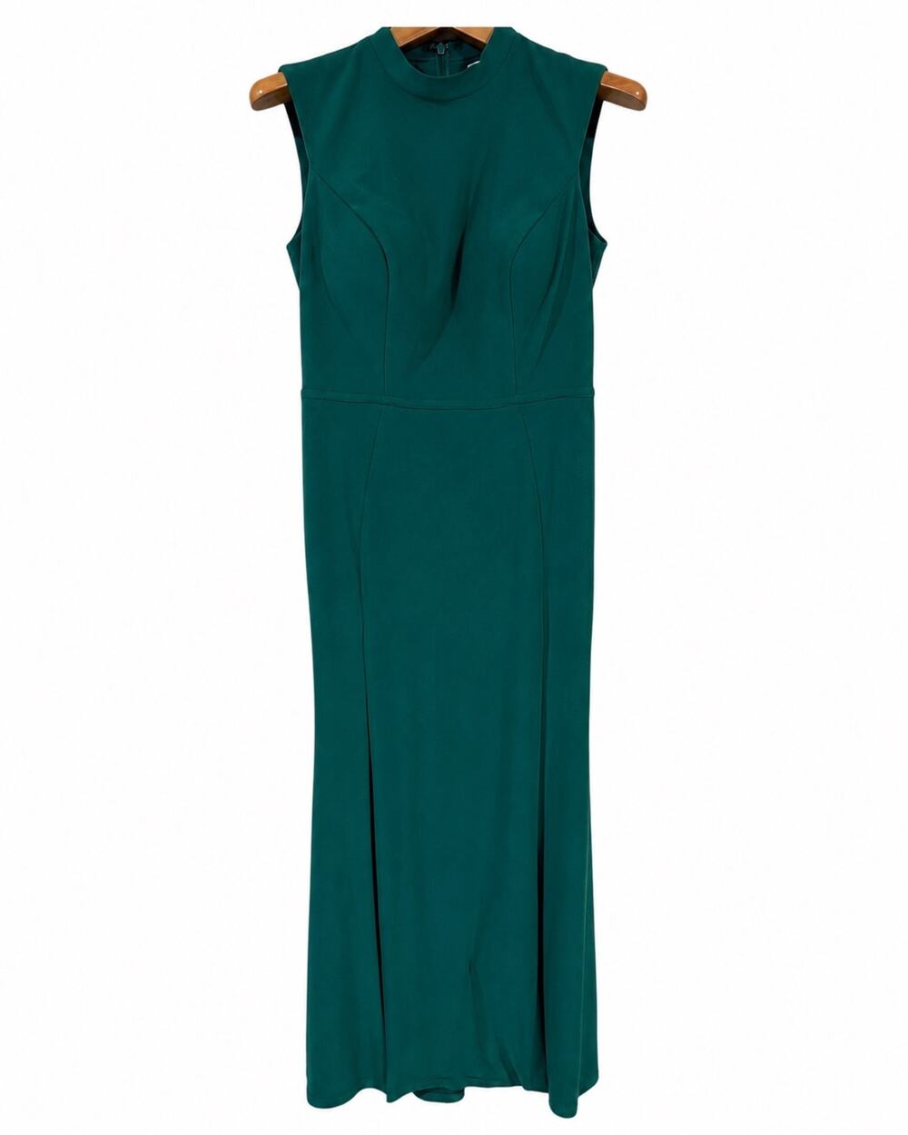 Ieena for Mac Duggal Size 2 Emerald Green High Neck Double Slit Formal Gown